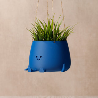 Eco-Elegance: The Sustainable Hanging Happy Pot - Cobalt Blue