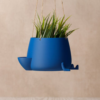 Eco-Elegance: The Sustainable Hanging Happy Pot - Cobalt Blue