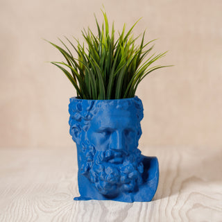 Hercules' Strength: Eco-friendly Greek Mythology Inspired Head Planter - Cobalt Royal Blue