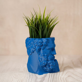 Hercules' Strength: Eco-friendly Greek Mythology Inspired Head Planter - Cobalt Royal Blue