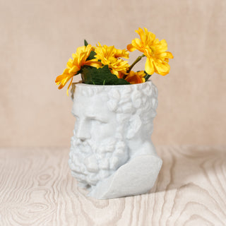Hercules' Strength: Eco-friendly Greek Mythology Inspired Head Planter - Marble Effect