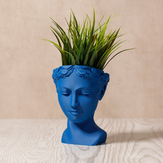 Venus Elegance: Eco-Friendly 3D-Printed Head Planter - Cobalt Blue