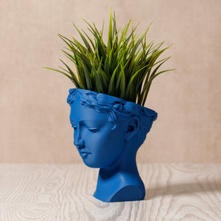 Venus Elegance: Eco-Friendly 3D-Printed Head Planter - Cobalt Blue
