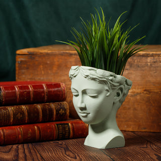 Venus Elegance: Eco-Friendly 3D-Printed Head Planter - Sage