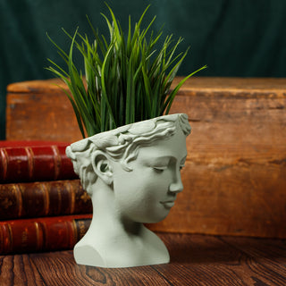 Venus Elegance: Eco-Friendly 3D-Printed Head Planter - Sage