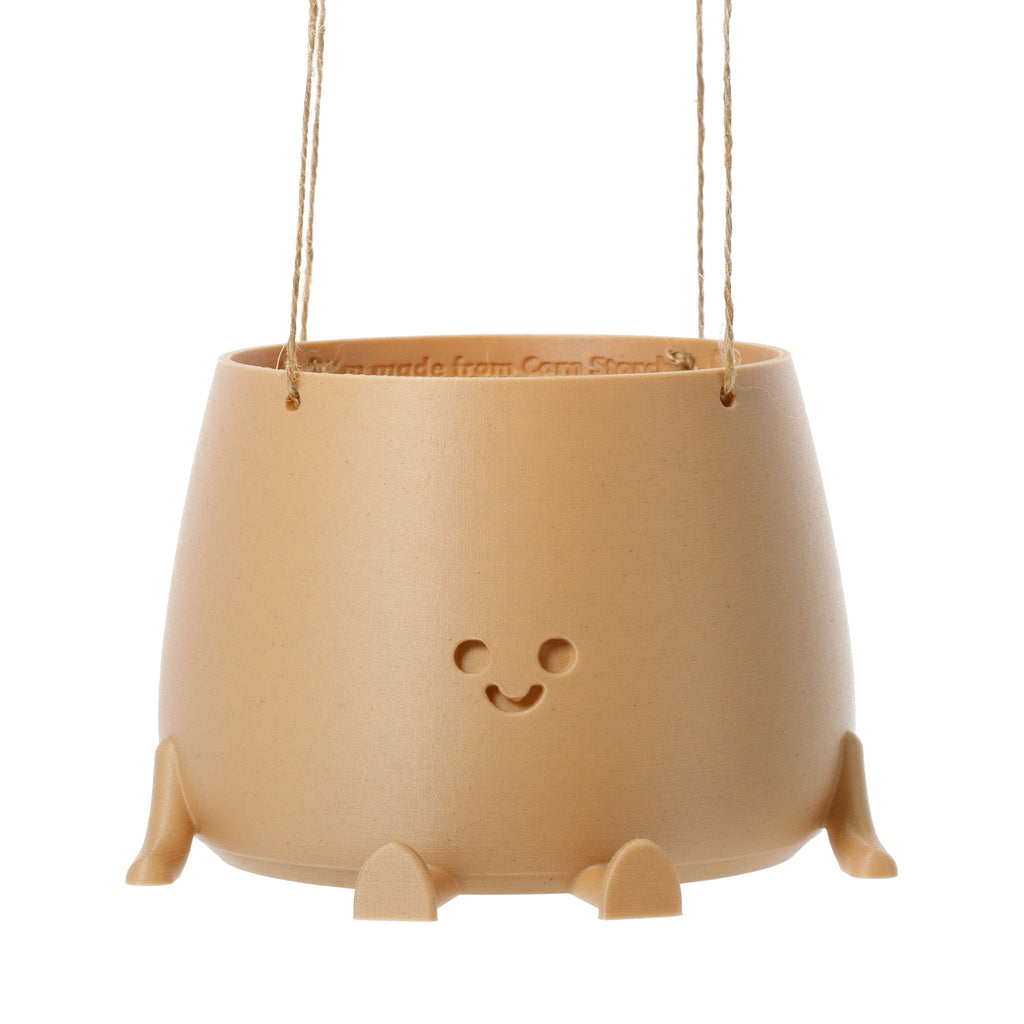 EcoElegance The Sustainable Hanging Happy Pot Light Wood Ingadi