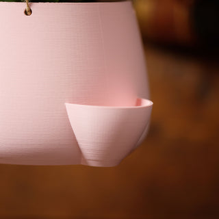 Eco-Elegance: The Sustainable Hanging Happy Pot - Matte Peach Pink