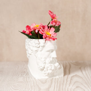 Hercules' Strength: Eco-friendly Greek Mythology Inspired Head Planter - Matte Milky White