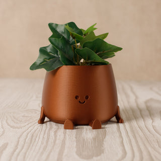 Happy Pot Planter - Brass
