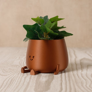 Happy Pot Planter - Brass