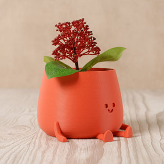 Happy Pot Planter - Matte Red Brick