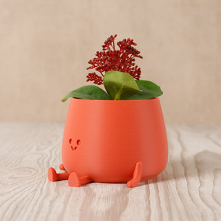 Happy Pot Planter - Matte Red Brick