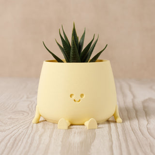 Happy Pot Planter - Almond Yellow