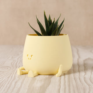 Happy Pot Planter - Almond Yellow
