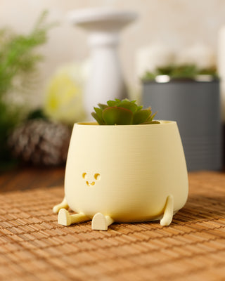 Happy Pot Planter - Almond Yellow