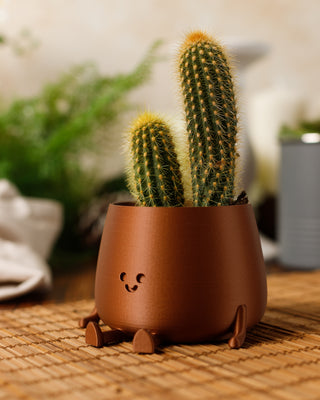 Happy Pot Planter - Brass