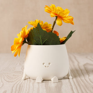 Happy Pot Planter - Milky Matte White