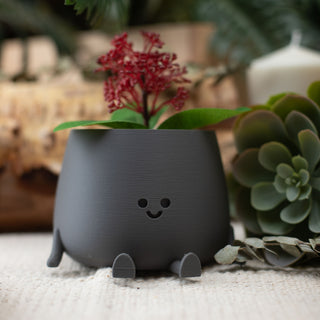 Happy Pot Planter - Matte Iron Grey