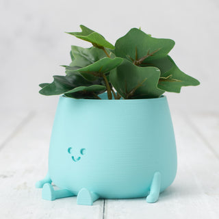Happy Pot Planter - Matte Light Blue
