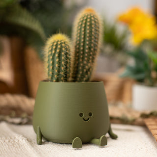 Happy Pot Planter - Matte Green