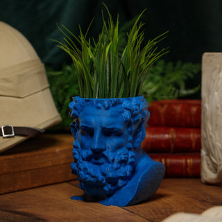 Hercules' Strength: Eco-friendly Greek Mythology Inspired Head Planter - Cobalt Royal Blue