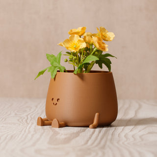 Happy Pot Planter - Dark Wood