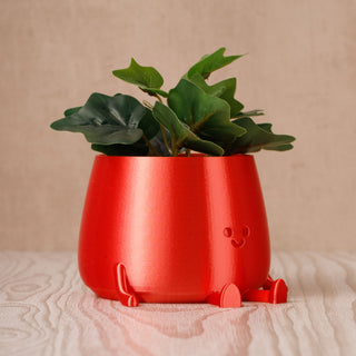 Happy Pot Planter - Cadbury Silk Red