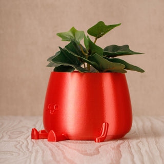 Happy Pot Planter - Cadbury Silk Red