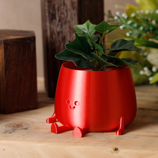 Happy Pot Planter - Cadbury Silk Red