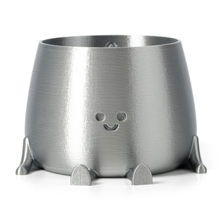 Happy Pot Planter - Silk Silver