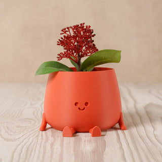 Happy Pot Planter - Matte Red Brick