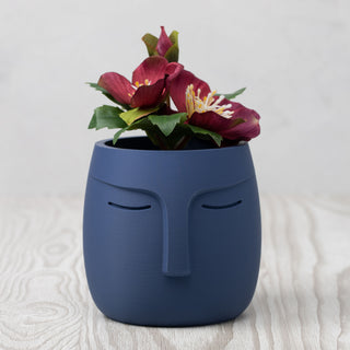 Nordic Face Pot Planter - Dark Blue