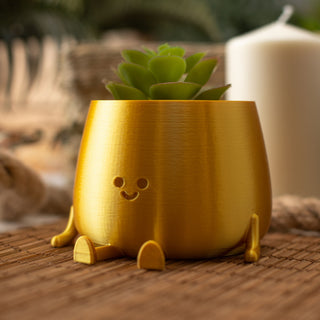 Happy Pot Planter - Gold