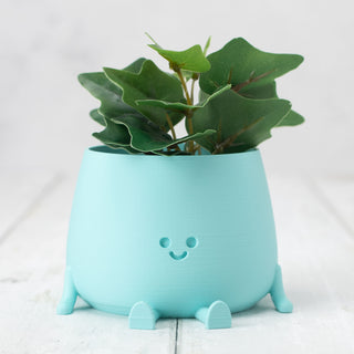Happy Pot Planter - Matte Light Blue
