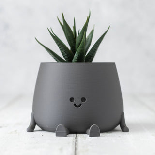 Happy Pot Planter - Matte Iron Grey